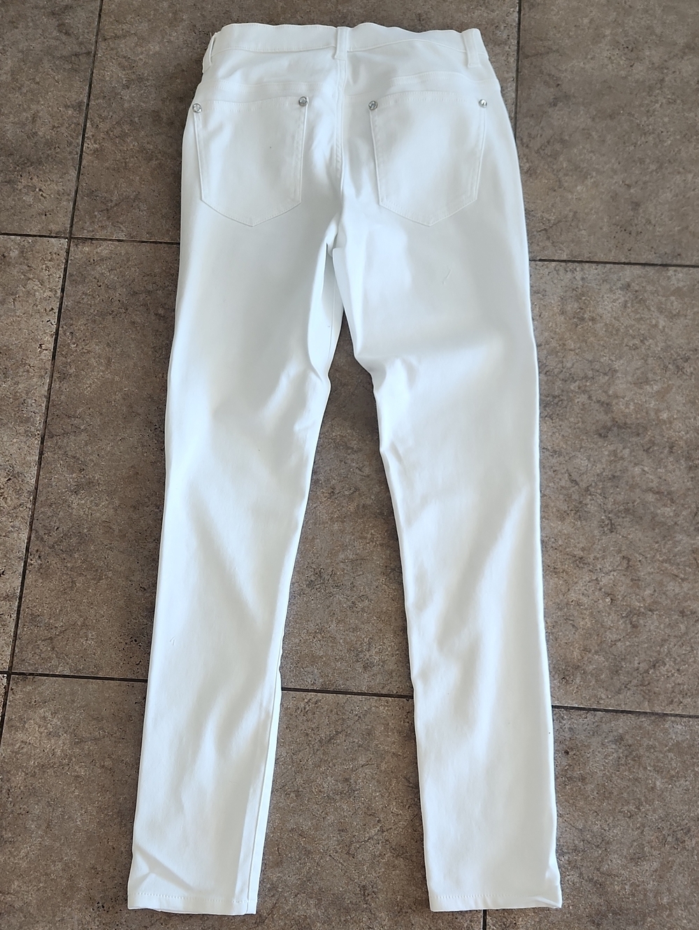 White Women's Slim Stretch Jeans - Picture 3 of 14